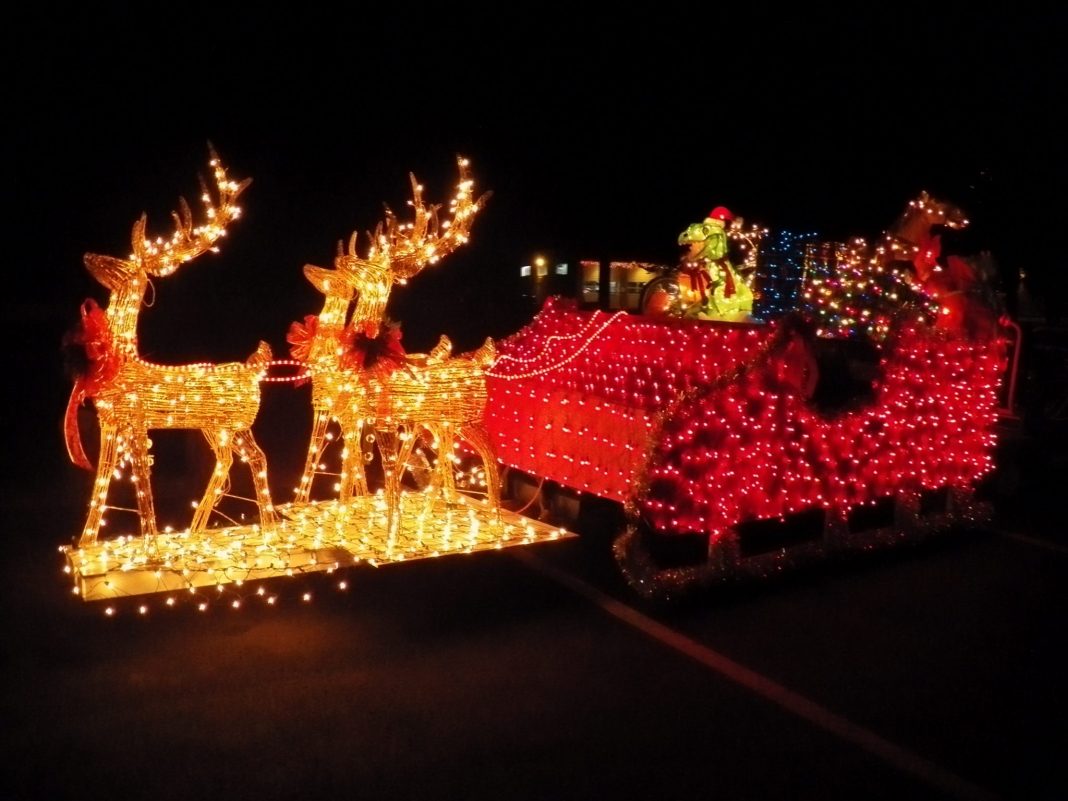 Decor cu sania lui Mos Craciun