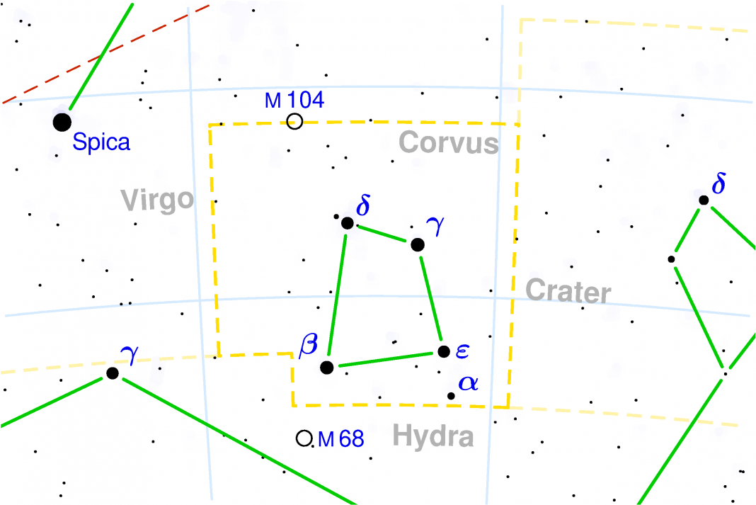 Harta Constelatiei Corvus, Foto