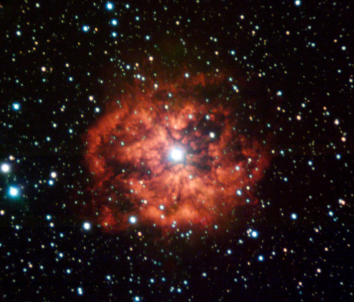 Steaua Wolf-Rayet si nebuloasa M1-67 di jurul ei, Foto: en.wikipedia.org