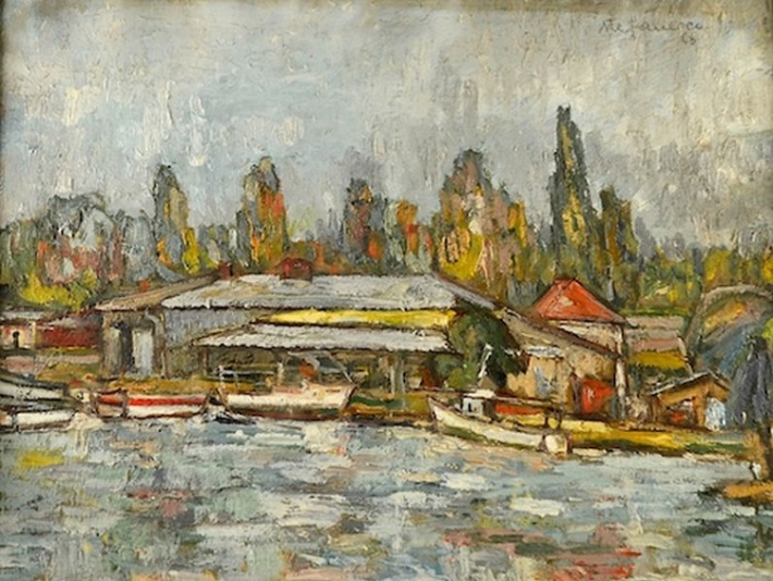 George Stefanescu; Barci la debarcader, Foto: artindex.ro