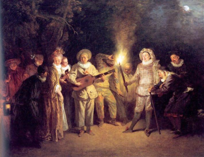 Jean-Antoine Watteau; Iubire in teatrul Italian, Foto: la-blanche-artine.over-blog.com