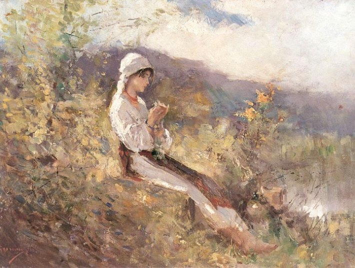 Nicolae Grigorescu; Taranca pe iarba, Foto: tesalutviata.blogspot.ro