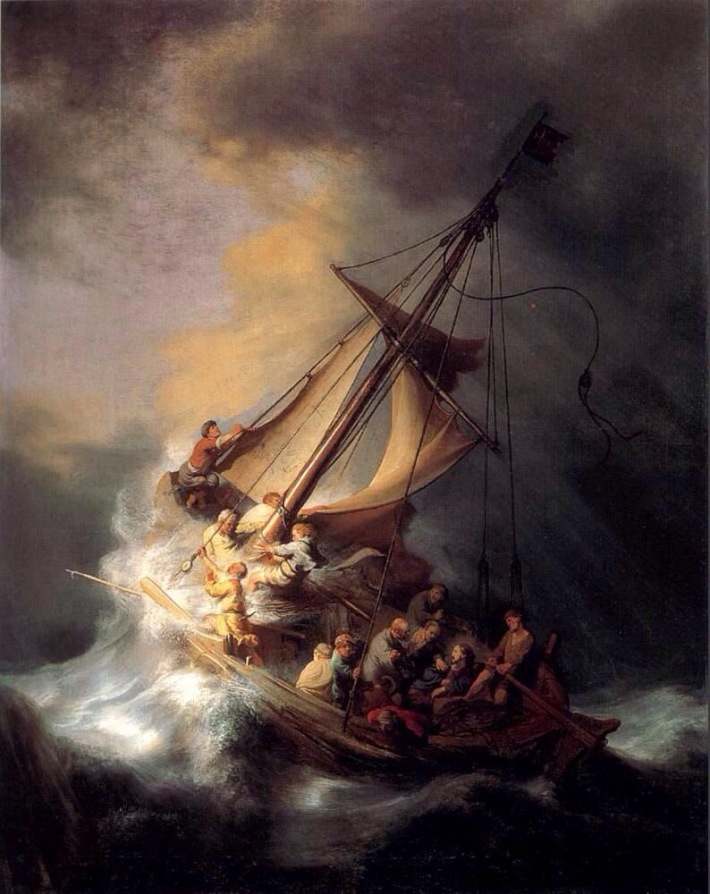 Rembrandt; Furtuna pe marea Galileei, Foto: pastorkme.wordpress.com