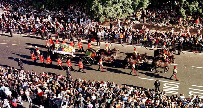 Un moment istoric pentru GCP, ceremoniile funerare ale printesei Diana